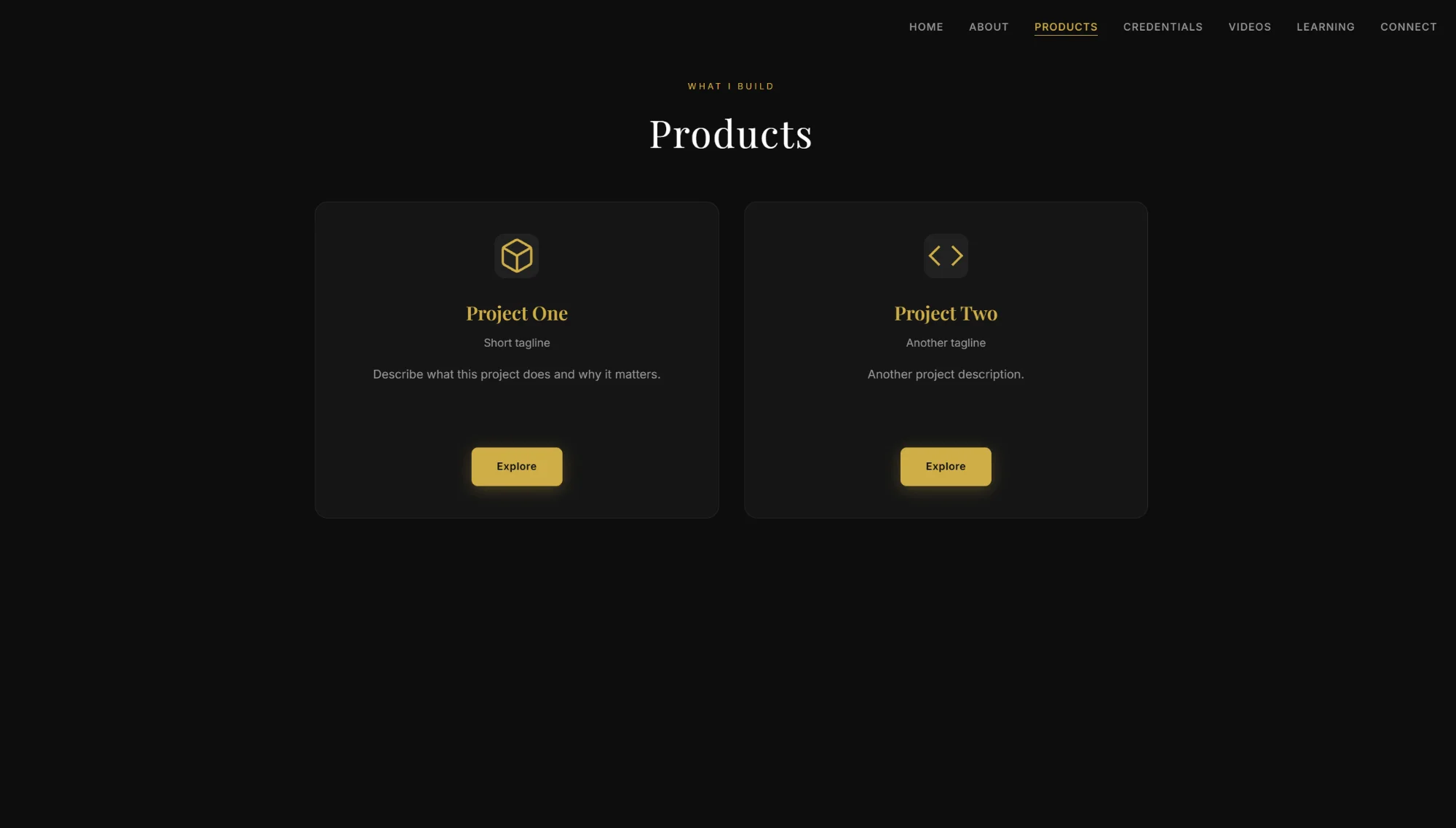 Products Page